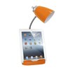 Limelights Gooseneck Organizer Desk Lamp with Holder and Charging Outlet, Orange LD1057-ORG